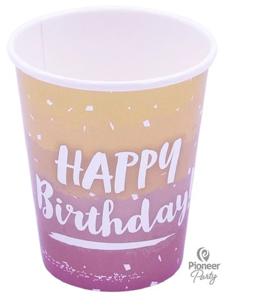 Pappbecher Rose Gold Ombre 250ml (8 Stk.)