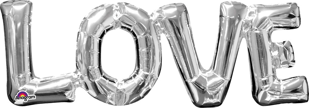 25" Schriftzug "LOVE" silber