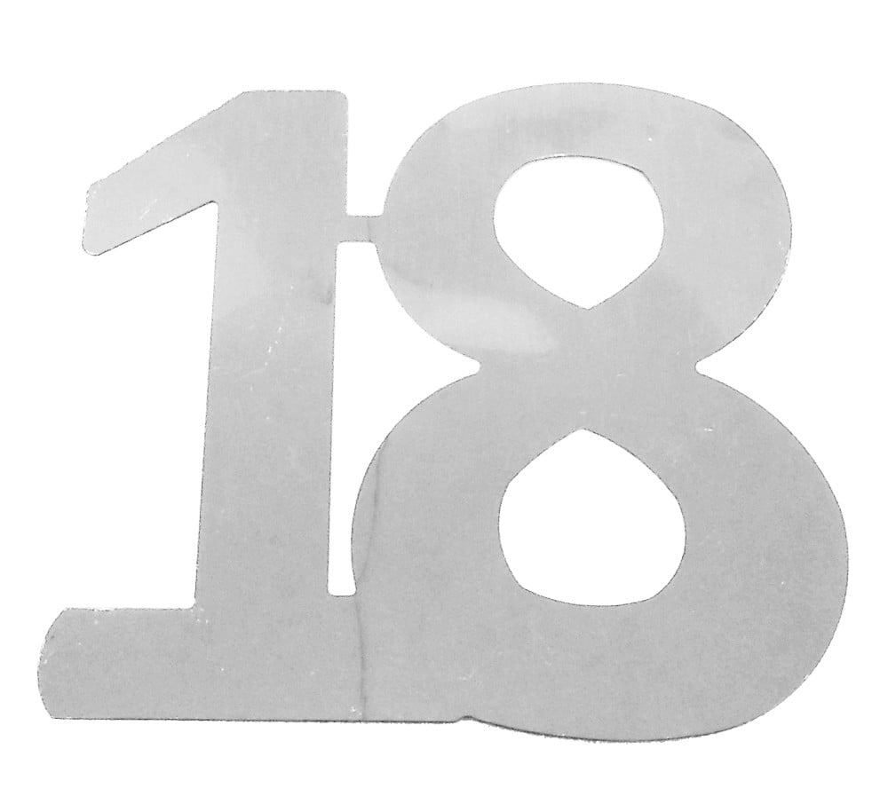 Deko-Folienzahl "18" silber