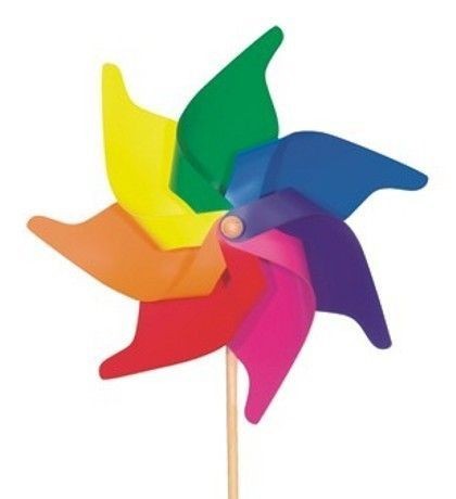 Windrad Regenbogen XL (Holzstab 100 cm)