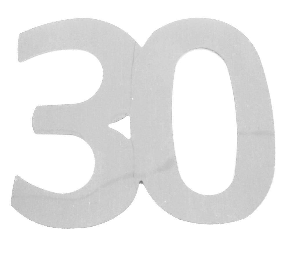 Deko-Folienzahl "30" silber