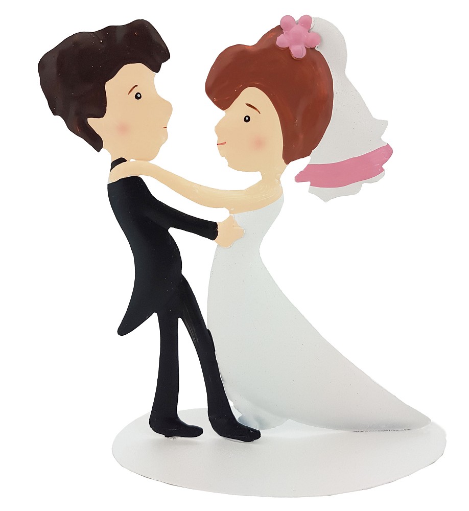 Metall Brautpaar tanzend 10cm
