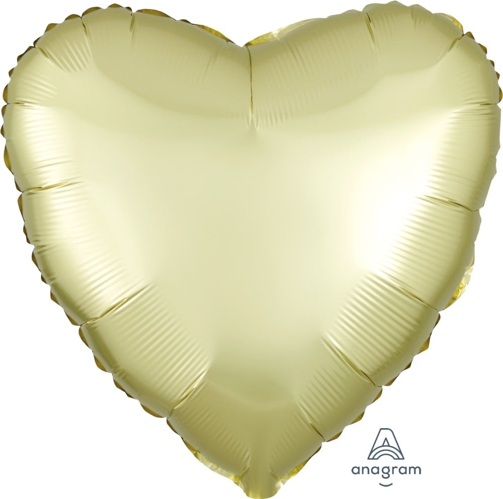 17" Herz Satin Pastel Yellow(verpackt)