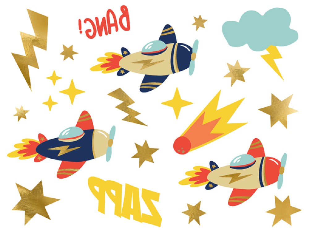 Abwaschbare Tattoos - Plane Coll. - 11 Stk.