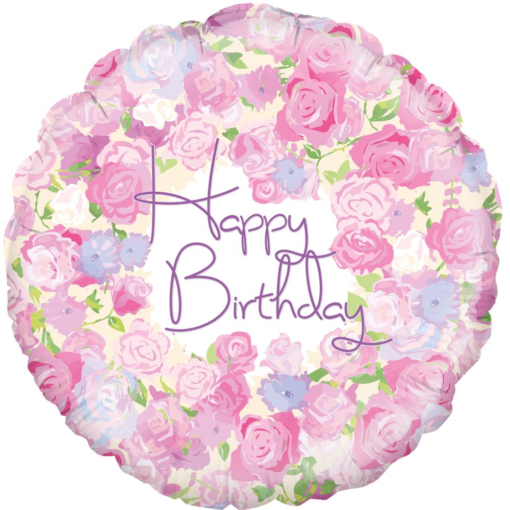 18" Vintage Floral Birthday