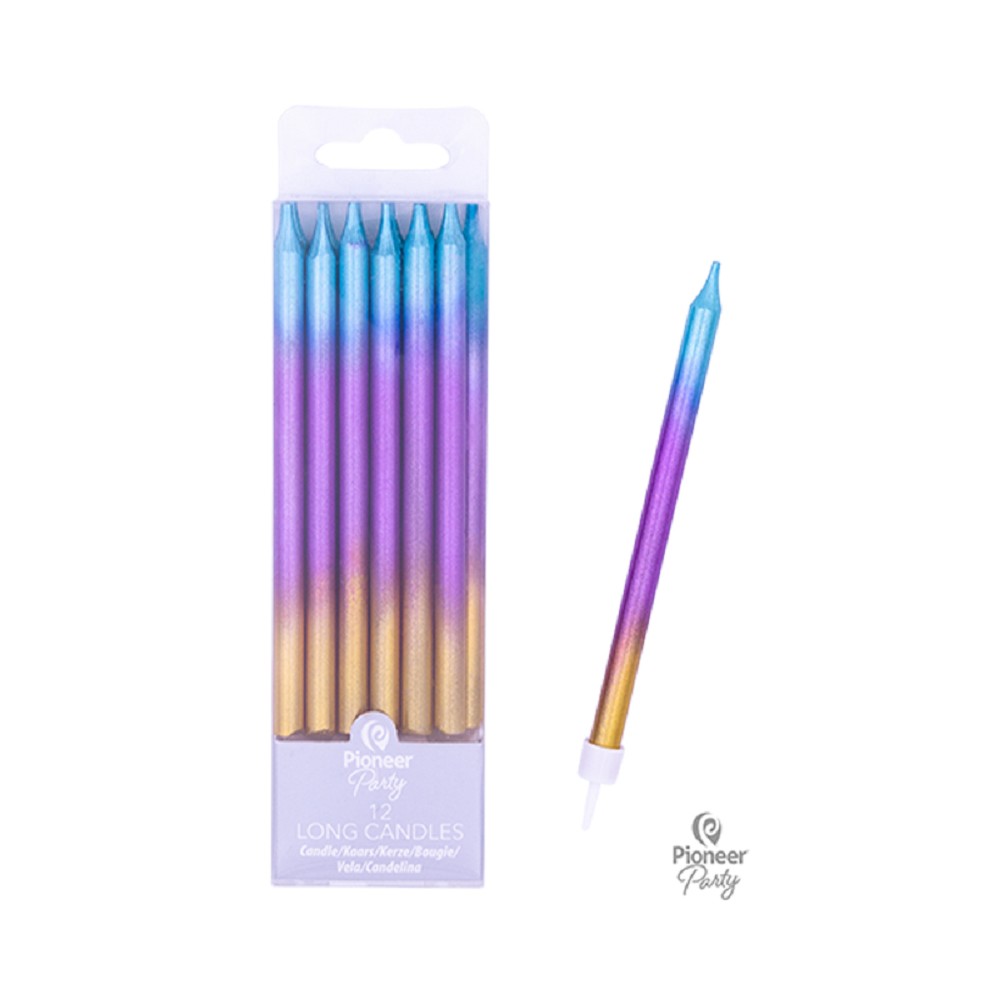 Kerzen Rainbow Ombre 11,5cm (12 Stk.)