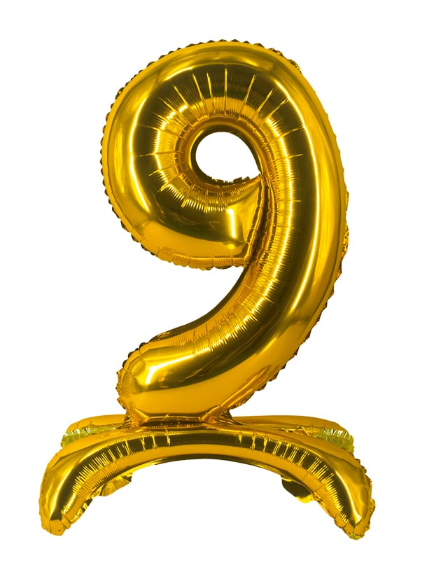 16" Stand Up Balloon "9" Gold