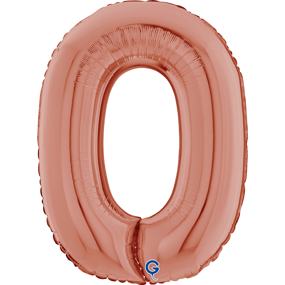 26" Foilballoon Number "0" Rosé Gold