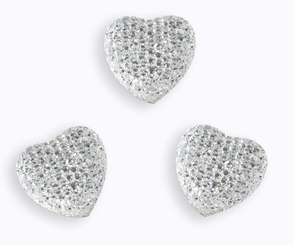 Strassherz silber 18mm