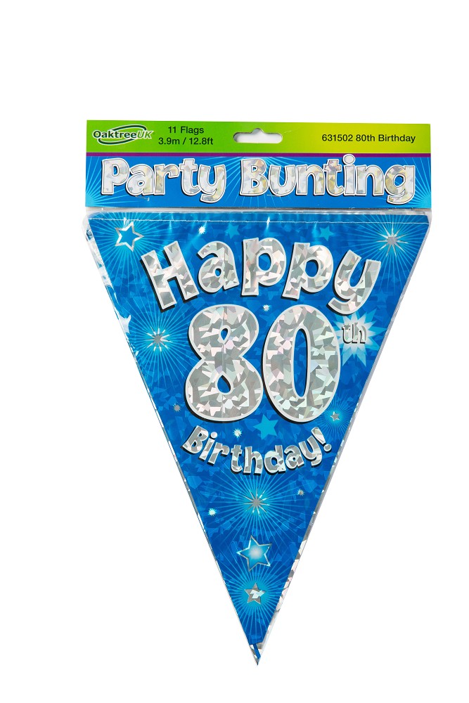 Wimpelkette H.B . "80" Blue Holographic  3,9m