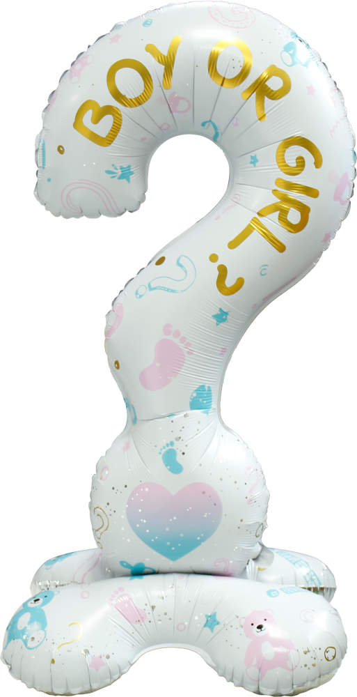 61" Stand Up Fragezeichen - Gender Reveal Party