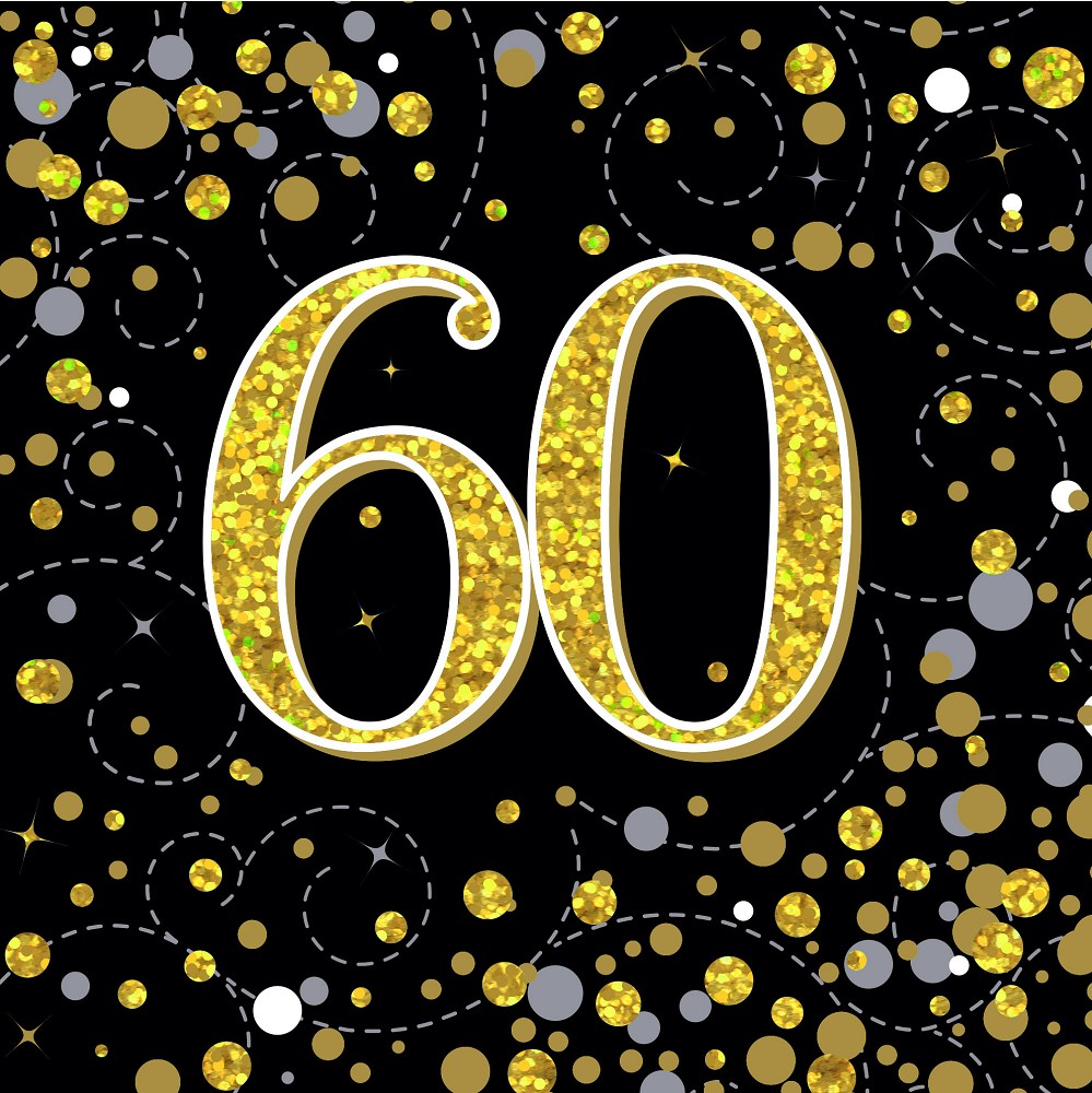 Servietten H.B. "60" Sparkling Fizz Black & Gold
