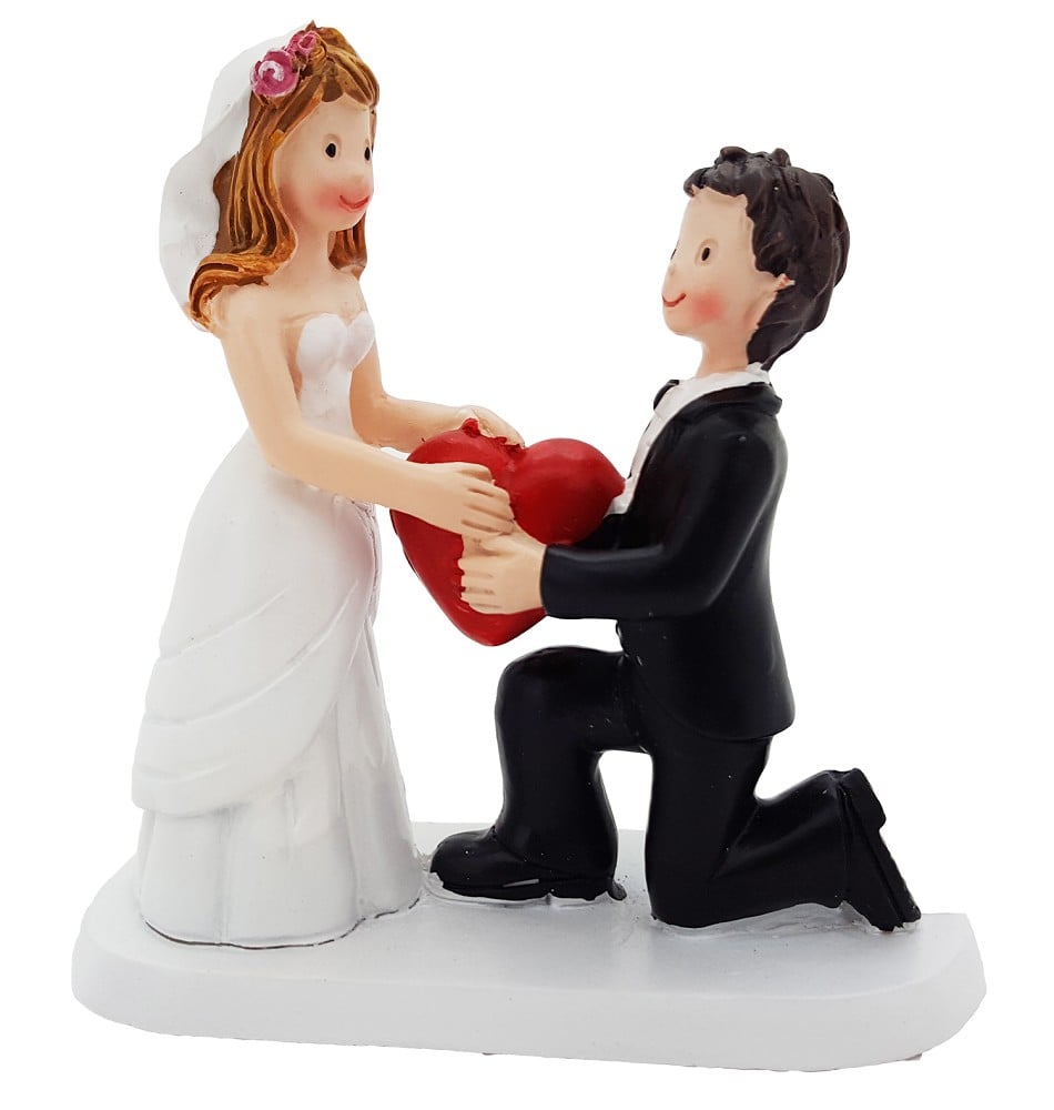 Polyresinfigur Hochzeitspaar mit Herz klein