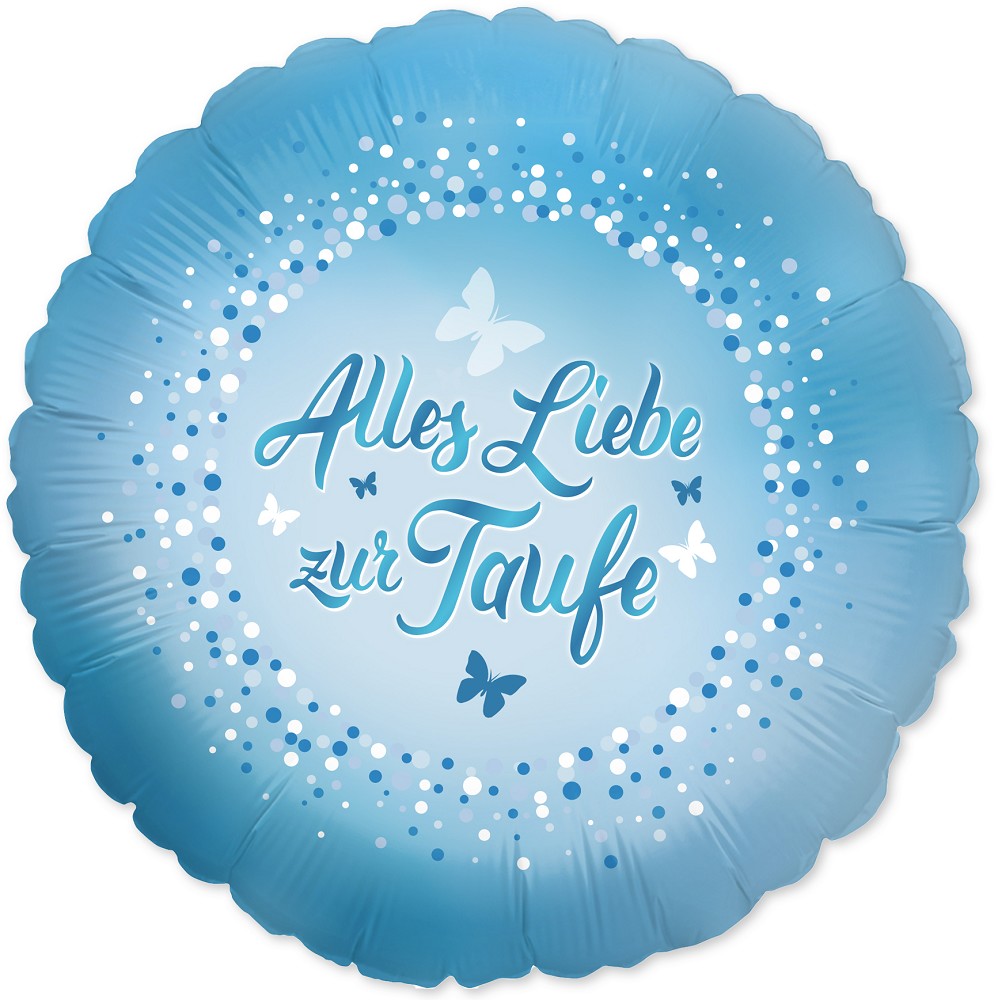 18" Alles Liebe zur Taufe - hellblau