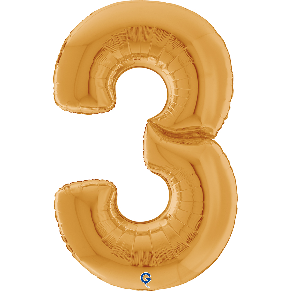 64" Folienzahl "3" Gold (Altgold)