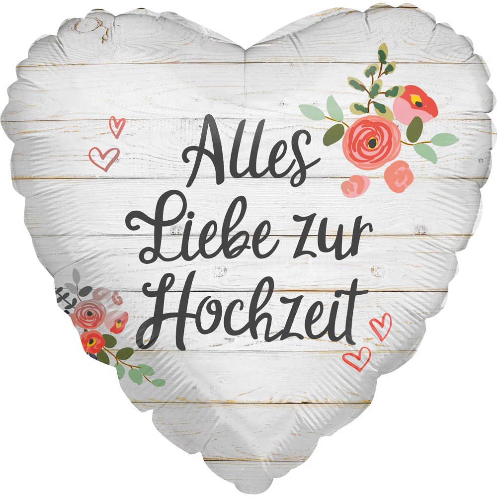18" Herz Alles Liebe zur Hochzeit