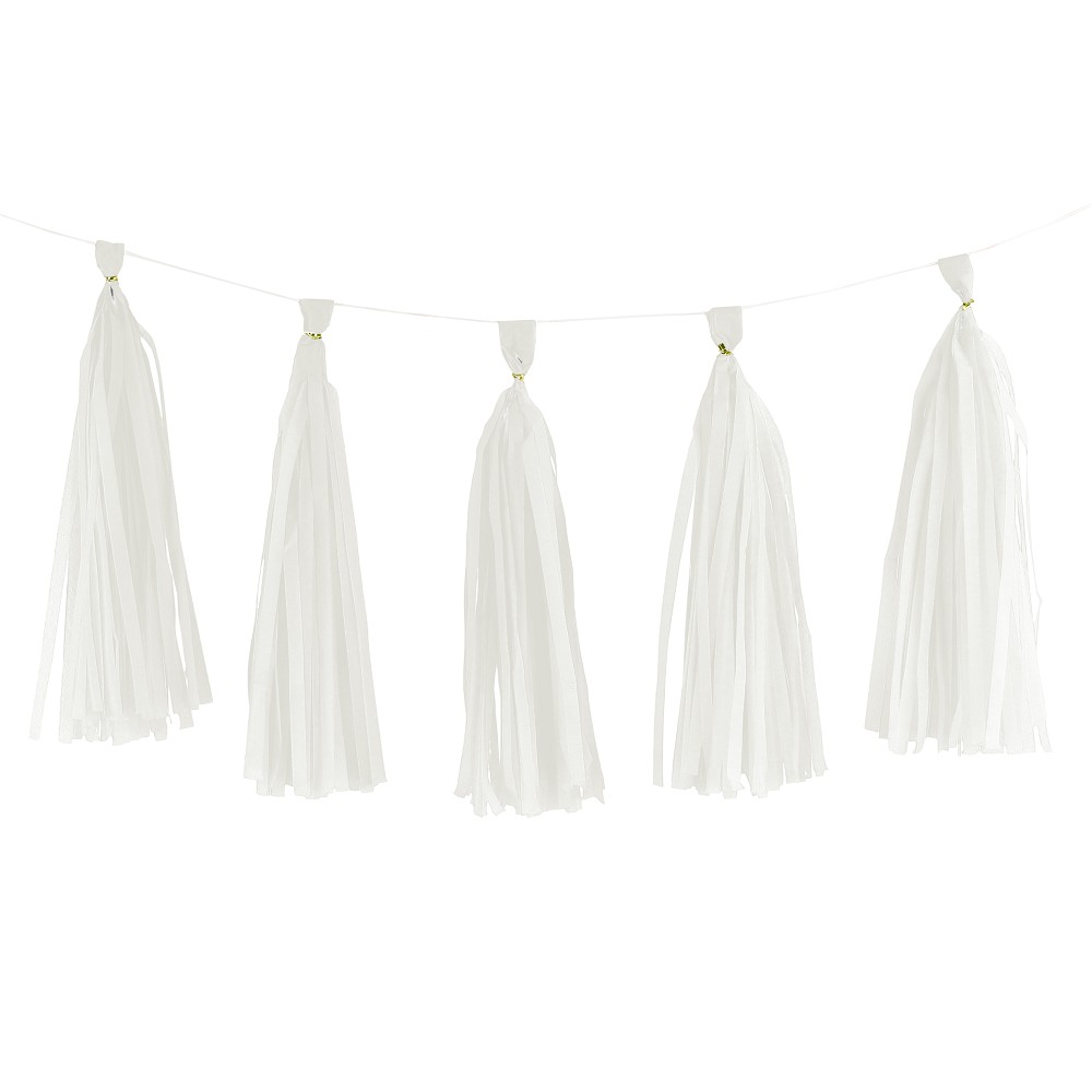DIY Papier Tassel Weiß 35 cm
