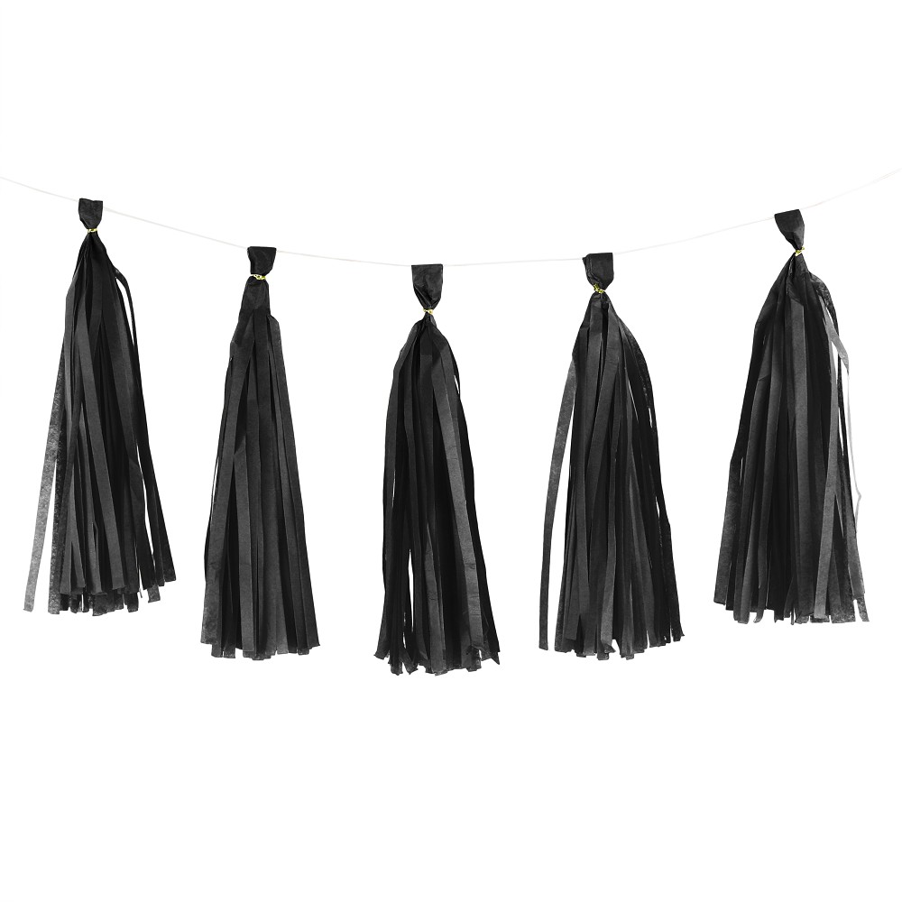 DIY Papier Tassel Schwarz 35 cm