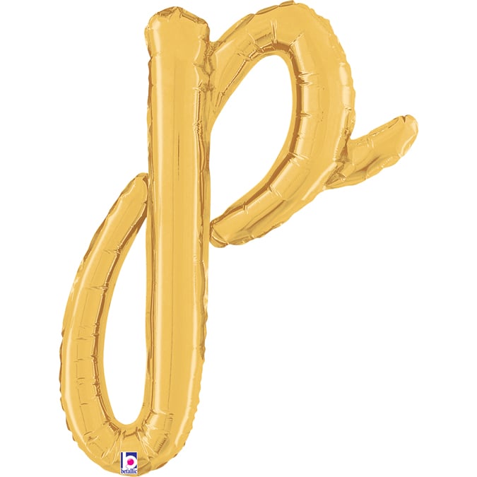 14" - 24"  Folienbuchstabe "p" Script Gold (Altgold)