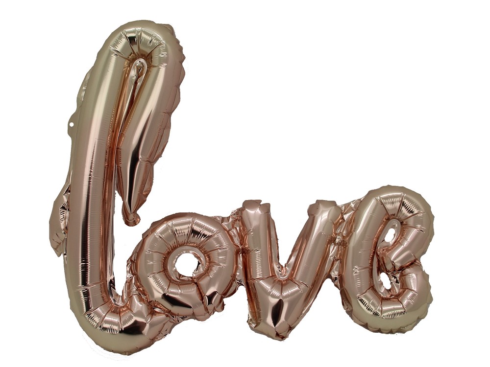 22" Schriftzug "Love" rose gold (mit Ventil)