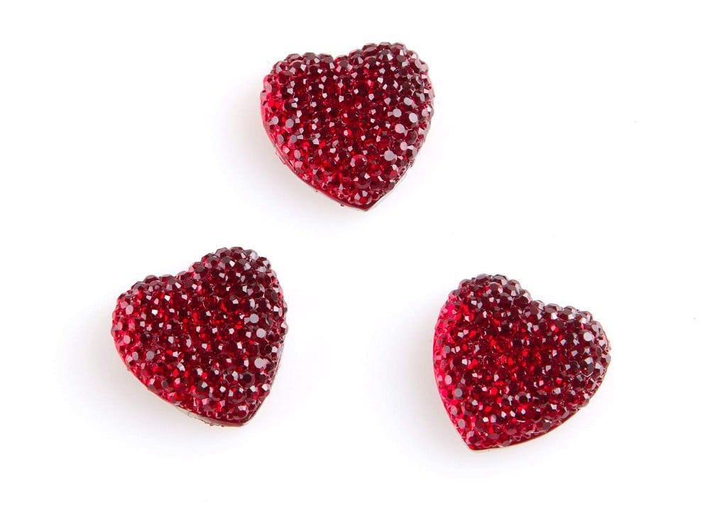 Strassherz rot 18mm