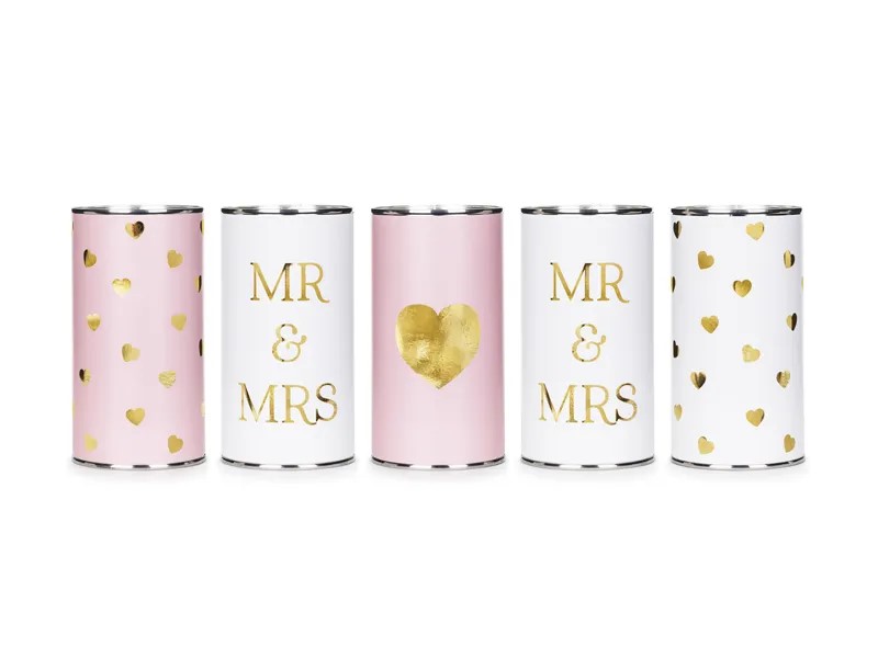 Hochzeitsdosen Auto - Mr & Mrs - 14x7 cm - 5 Stk.