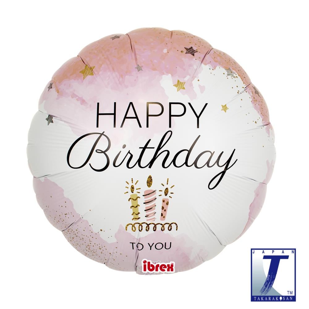 14" Happy Birthday Pink (ibrex)