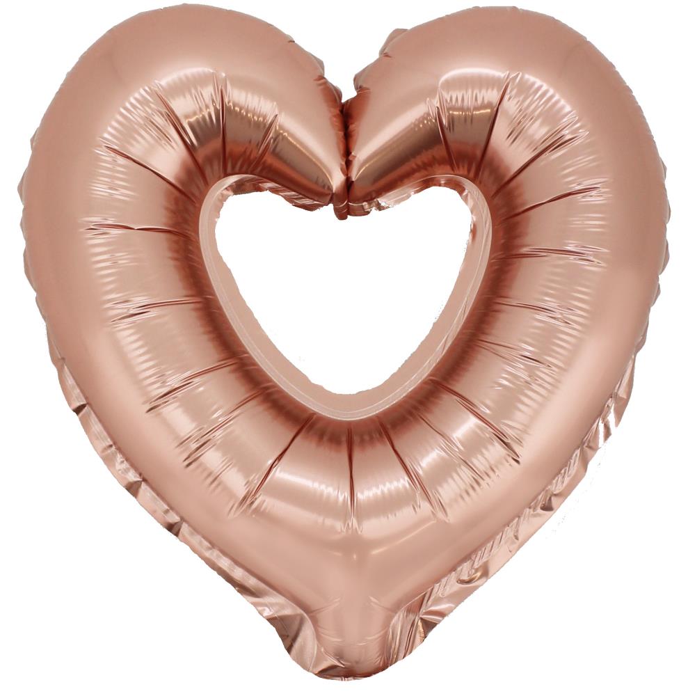 11" offenes Herz rosé gold (mit Ventil. für Luftfüllung)