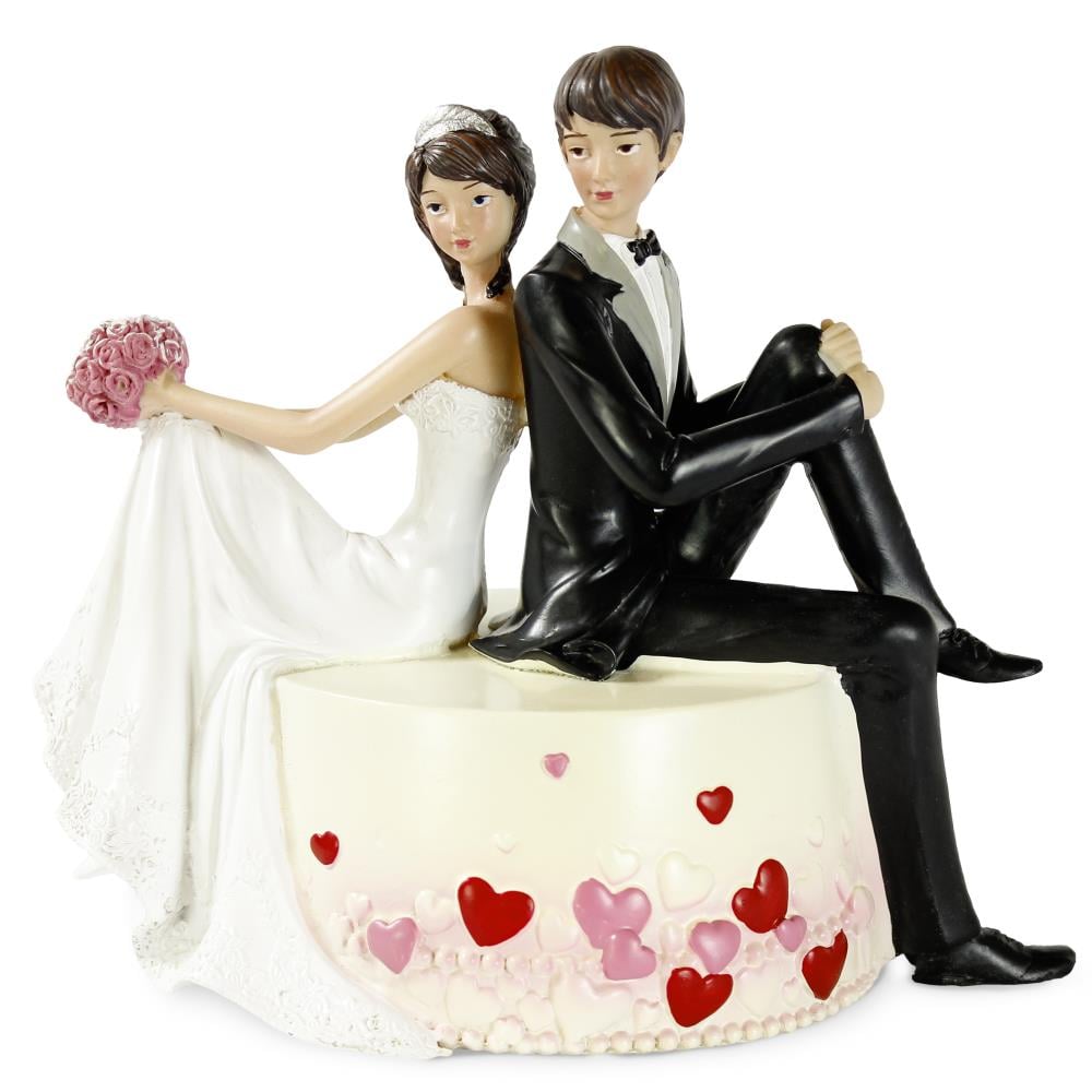 Polyresinfigur Hochzeitspaar auf Torte groß