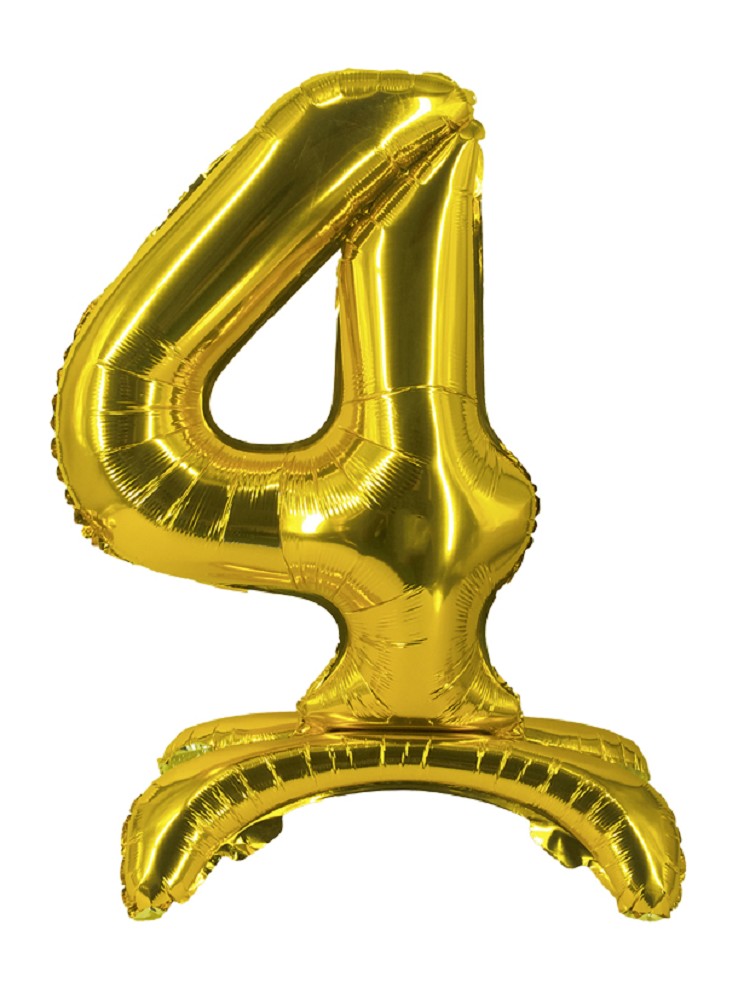 16" Stand Up Balloon "4" Gold