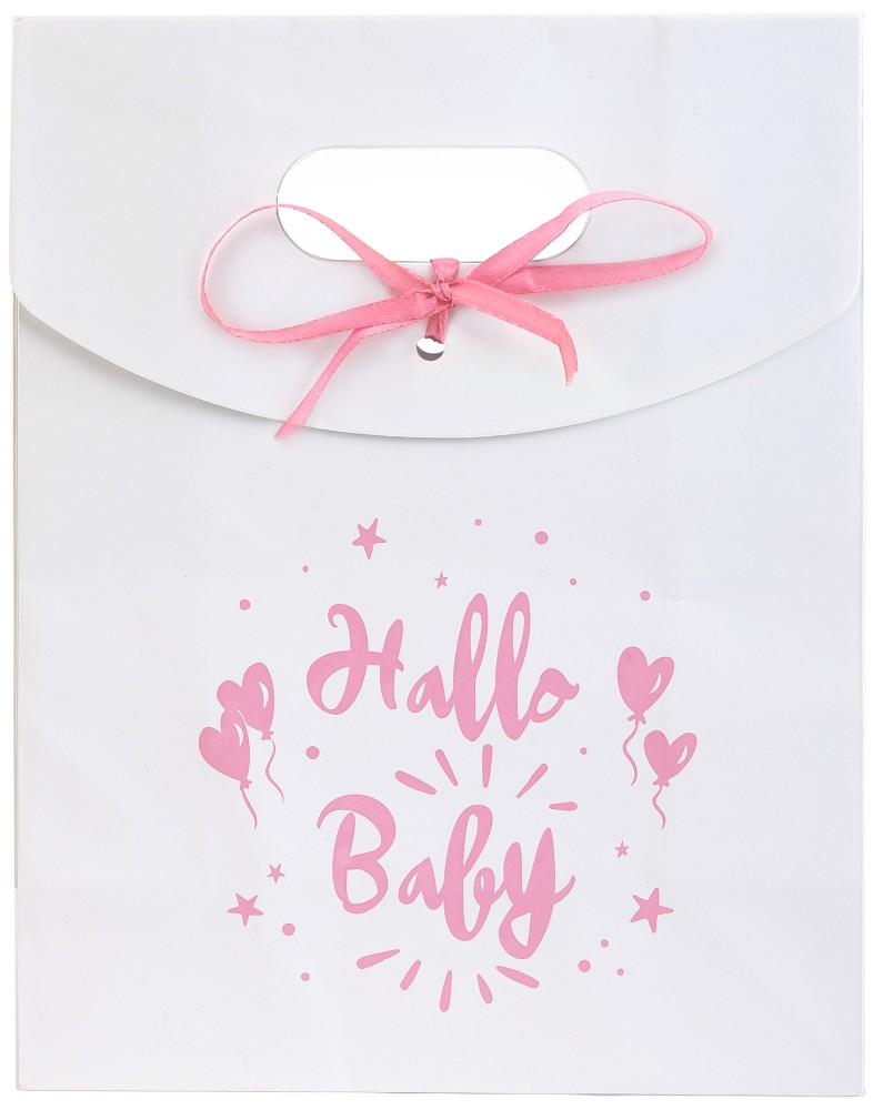 Geschenktüte "Hallo Baby" rosa