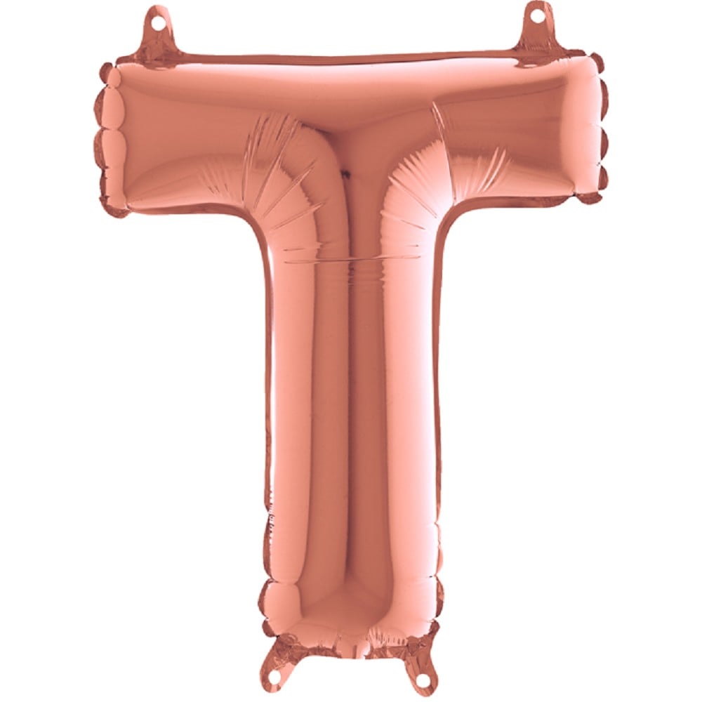 14" Folienbuchstabe "T" Rosé Gold