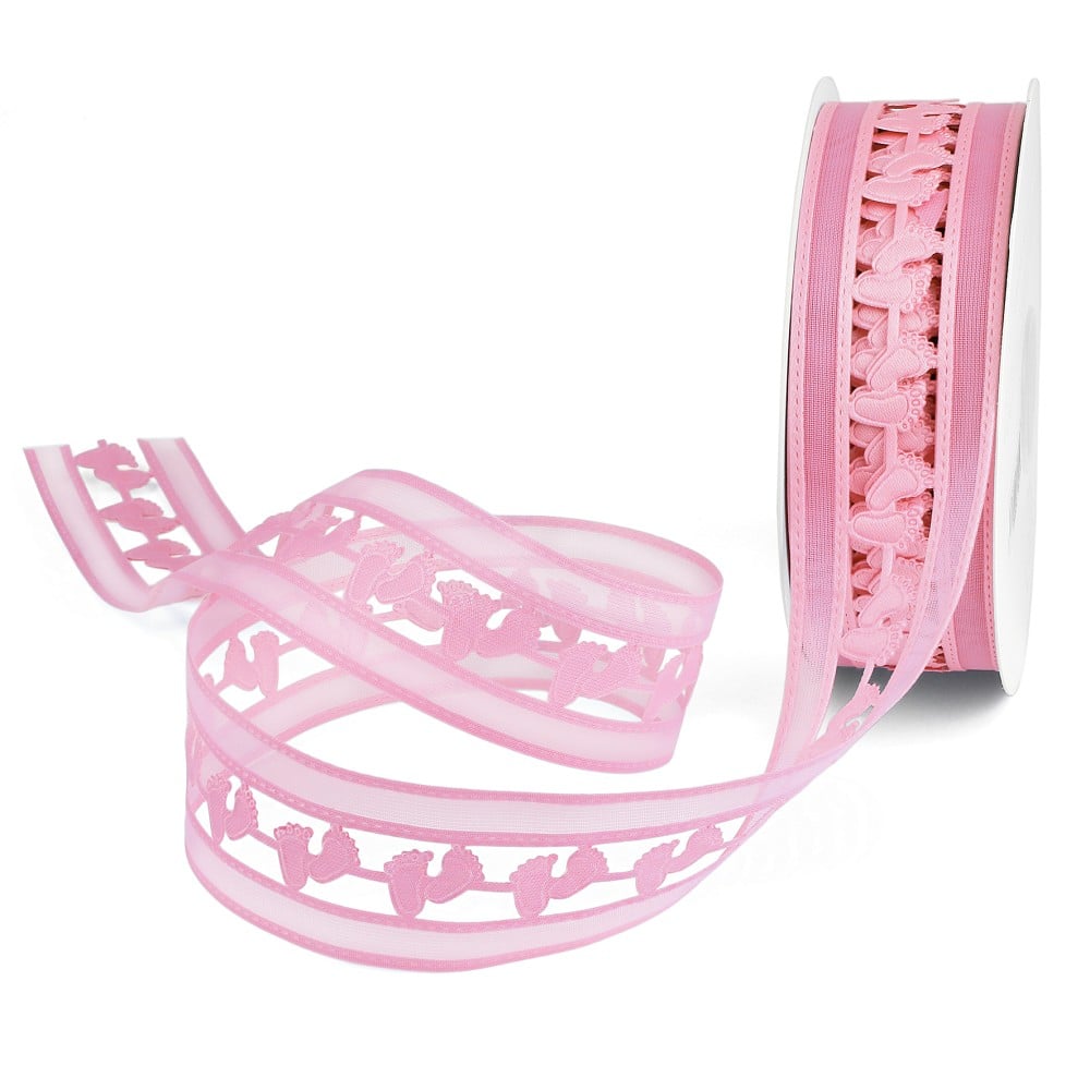 Stoffband Kinderfüße rosa