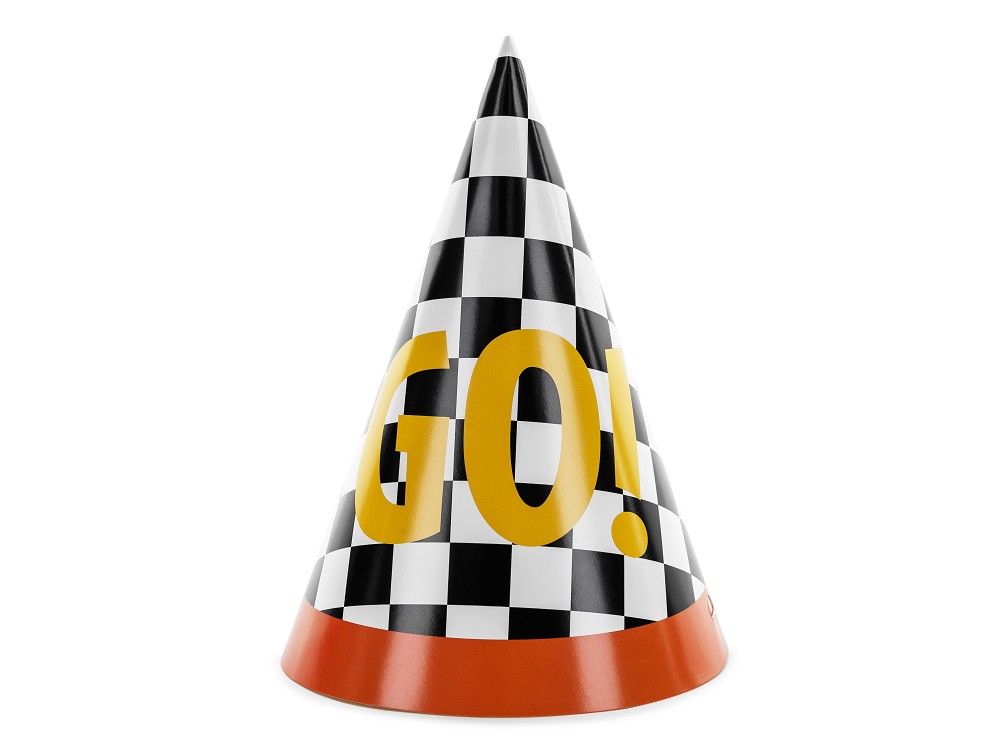 Partyhüte - Car Racing Coll. - 16x11cm - 6 Stk.
