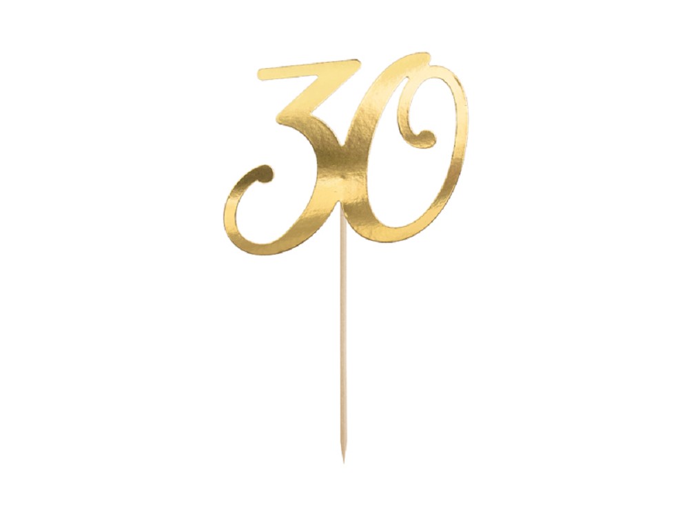 Cake Topper - ''30'' - gold - 20,5cm - 1 Stk.