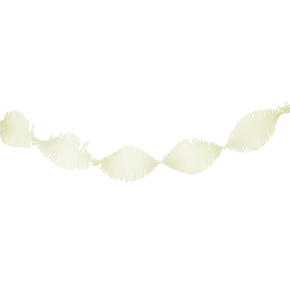 Krepppapier-Drehgirlande Creme (2 m x 15 cm)