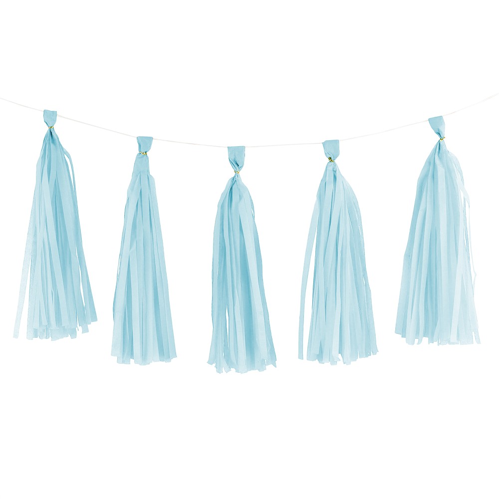 DIY Papier Tassel Hellblau 35 cm