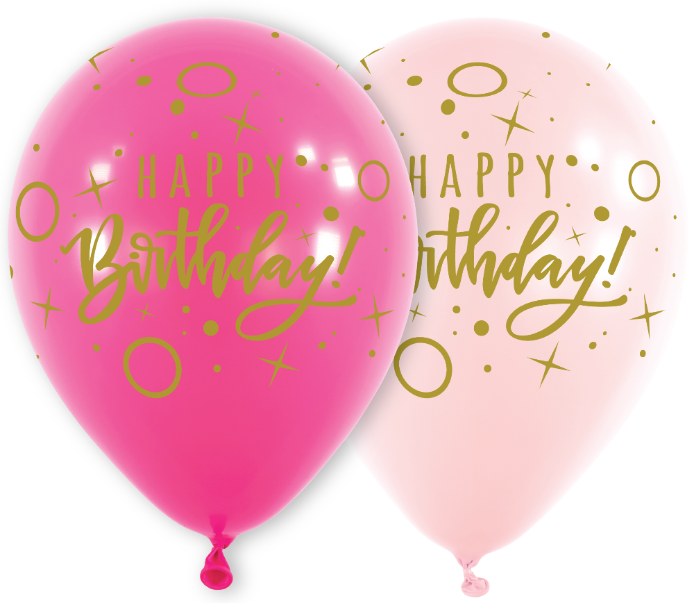11" Birthday Dots and Sparkles Pink Rose & Hot Pink (25 Stüc
