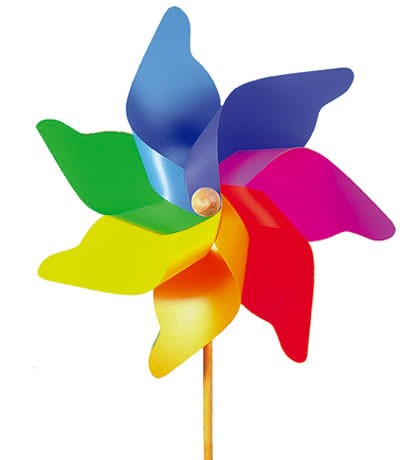 Windrad Regenbogen XL (Holzstab 90 cm)