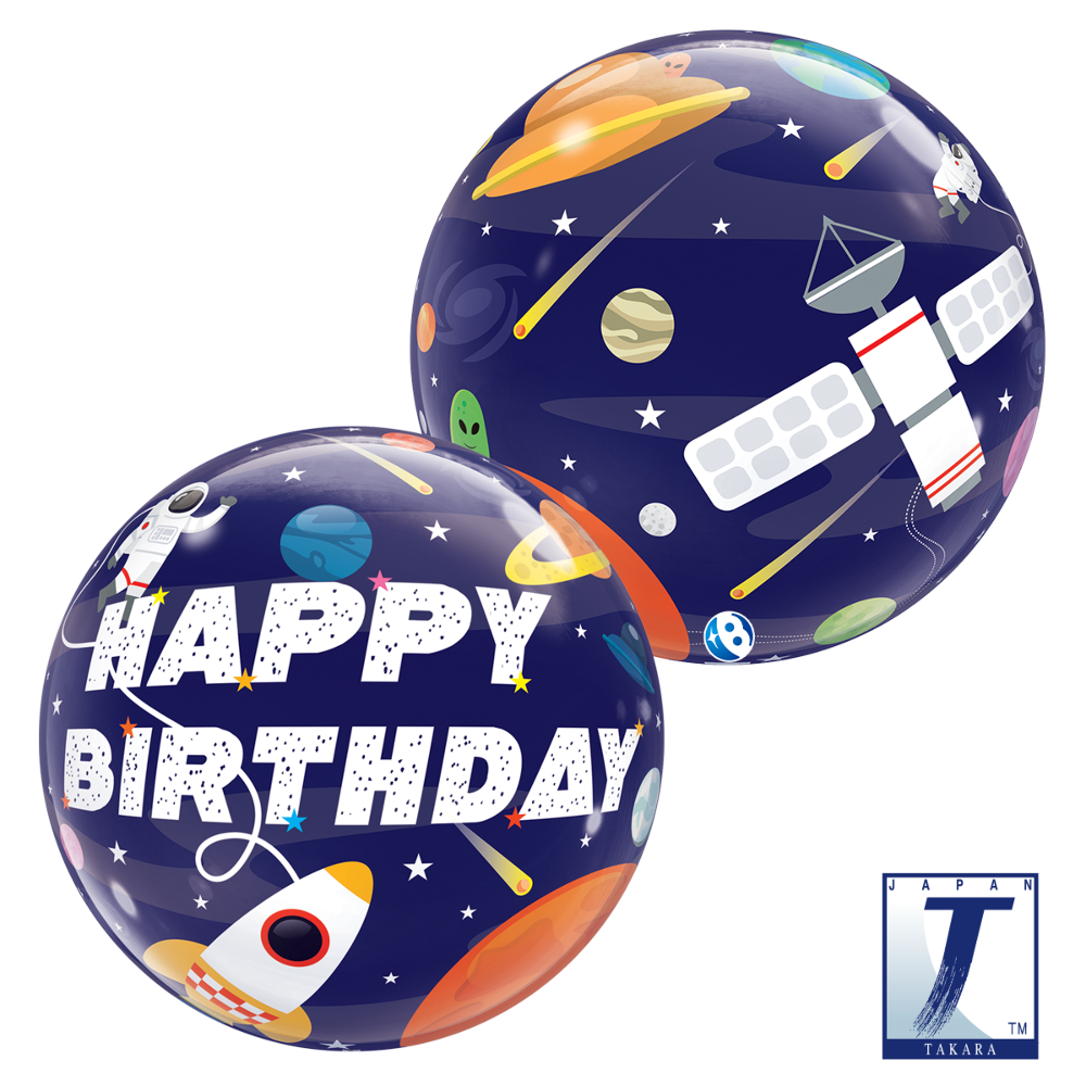 22" Single Bubble Birthday Outer Space 22" Single Bubble Birthday Outer Space