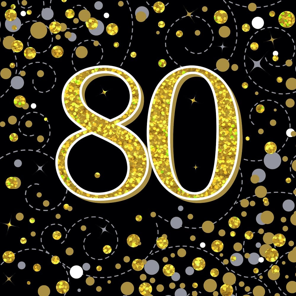 Serviettes H.b. "80" Sparkling Fizz Black & Gold