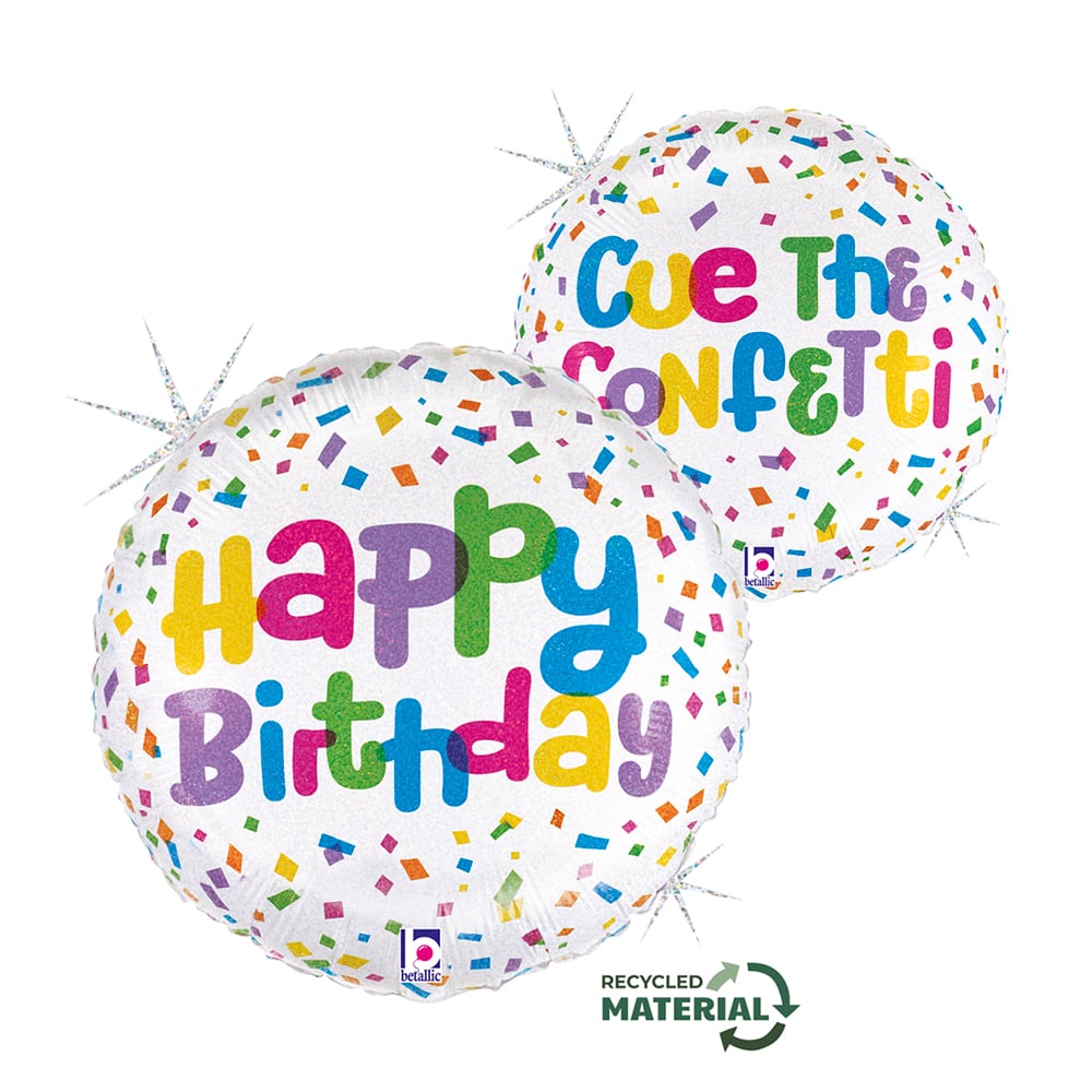 18" Cue The Confetti Birthday