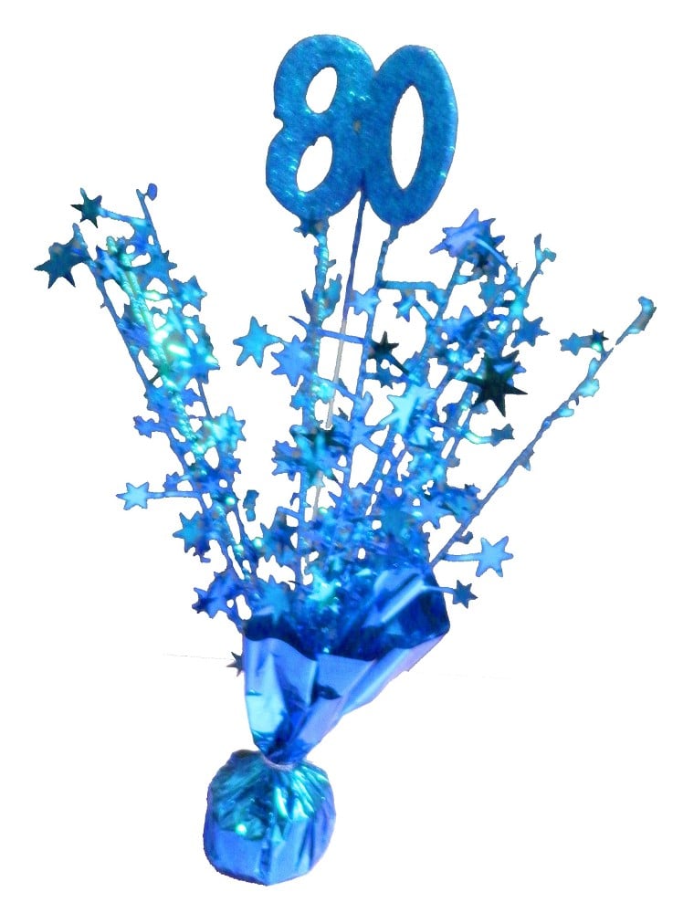 Tischdeko/Ballongewicht "80" - blau