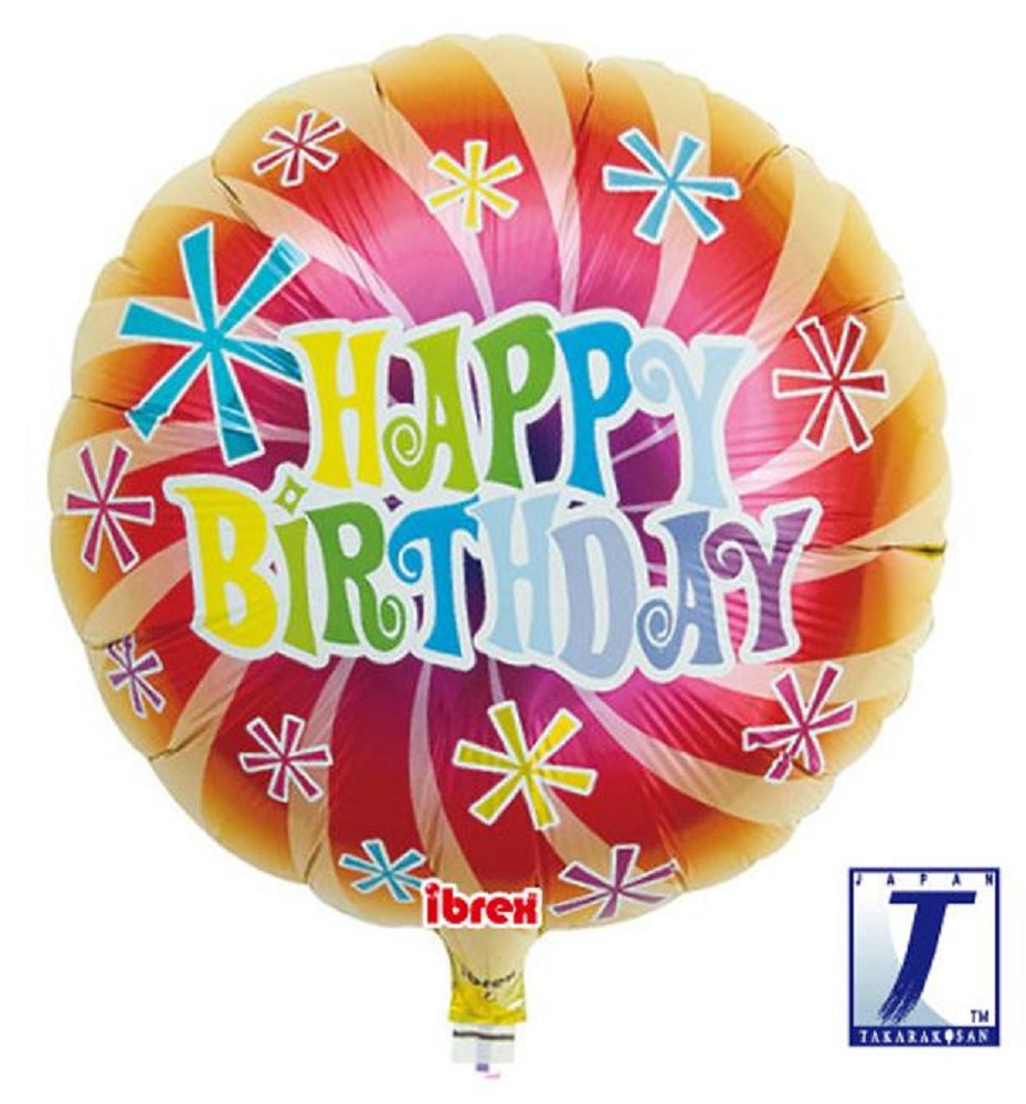 14" Happy Birthday Swirl (ibrex)