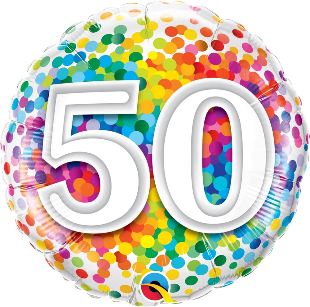 18" "50" Rainbow Confetti