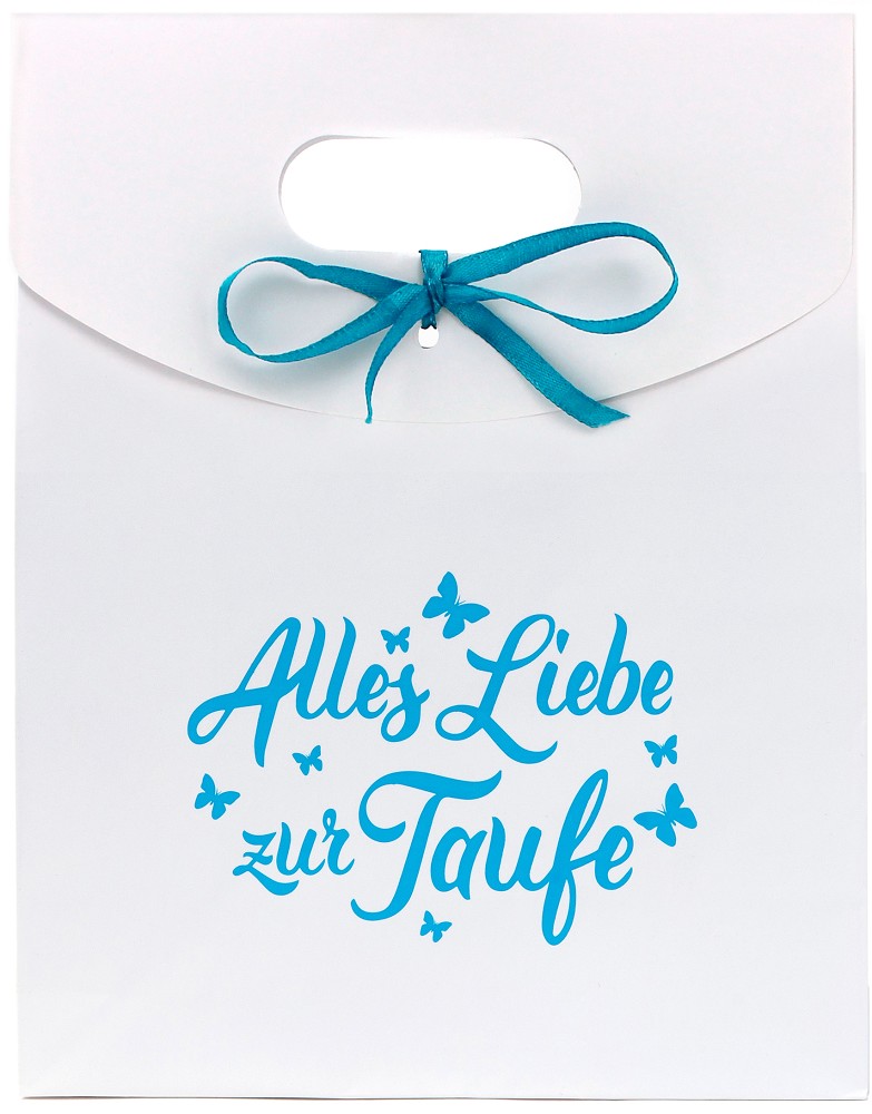 Geschenktüte "Alles Liebe zur Taufe" blau