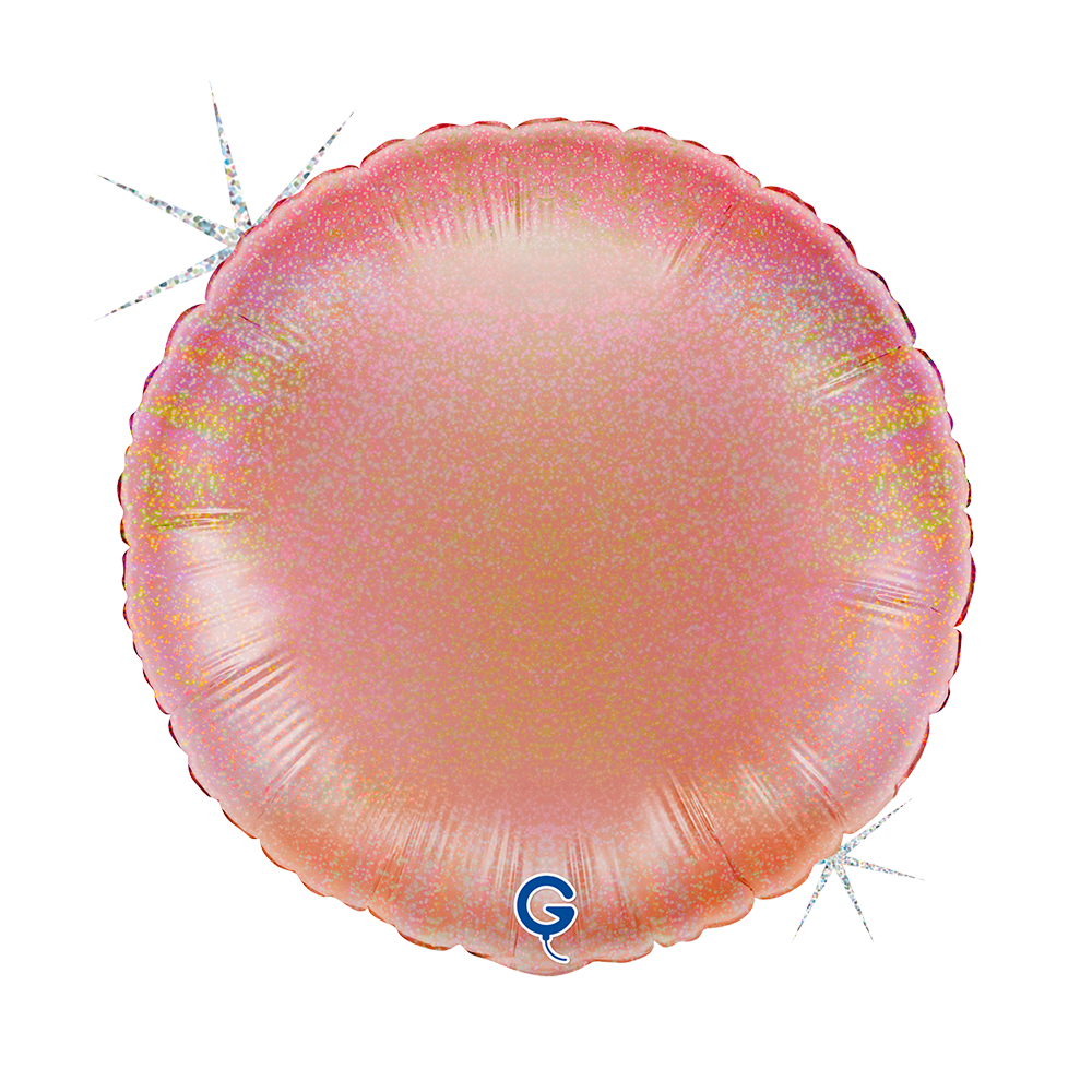36" Rund Glitter Holographic Rosé Gold (unverpackt)