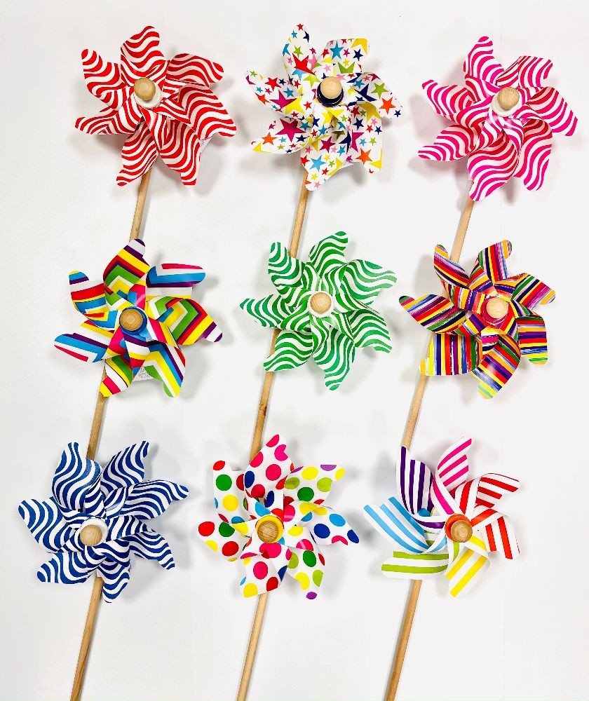 Windrad Fantasy sortiert (Holzstab 48 cm)