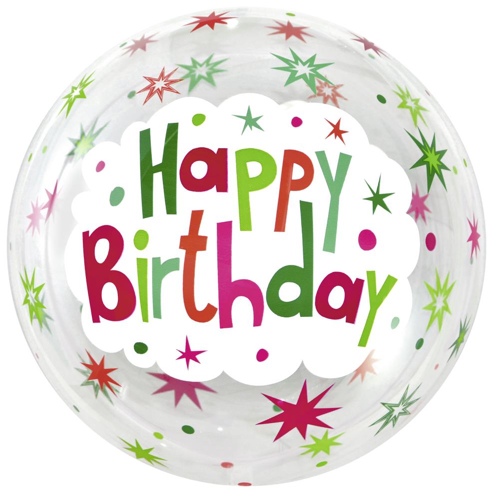 24" Crystal Globe "Happy Birthday" (mit Hochglanzdruck)