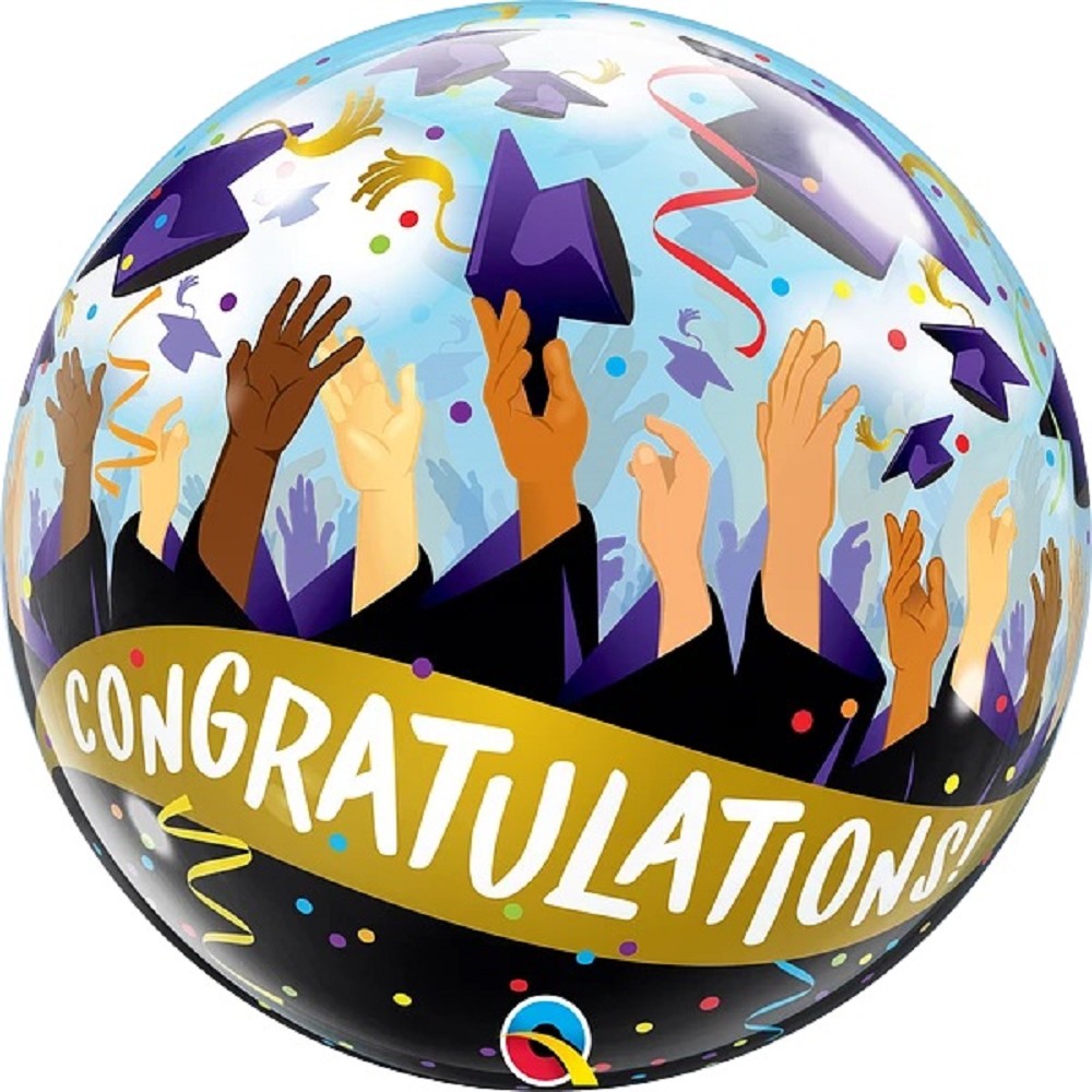 22" Single Bubble Congratulations Grad Caps